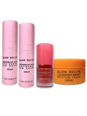 Glow Recipe Set—Watermelon Dew Drops +Dewy Flush + Cloudberry Bright Cream *New*